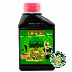 Bioestimulante Green Explosion de Top Crop para crecimiento vegetativo, disponible en 250 ml sobre fondo blanco.