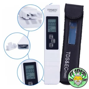 Medidor digital EC y TDS para medir la electroconductividad del agua.