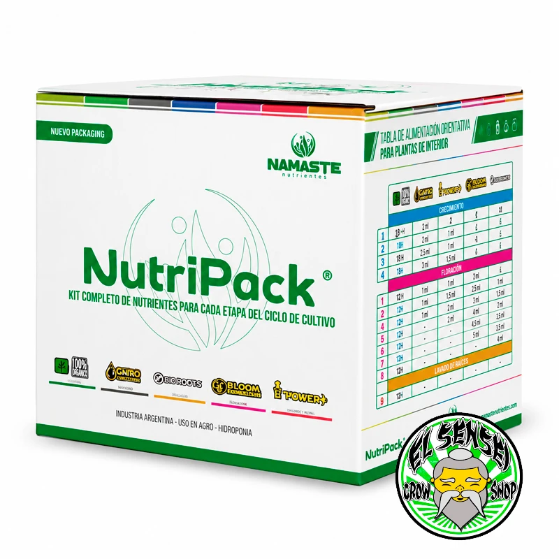 NutriPack Namaste con Amazonia Roots, Oro Negro, Shanti, Flora Booster y Trico+.