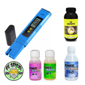 Pack completo de medición de ph, contiene medidor de ph digital, soluciones buffer de calibración, solución para reducir el ph y solución de limpieza para el equipo.