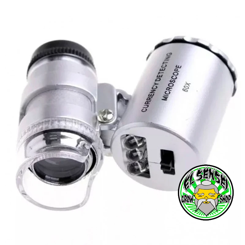 lupa microscopio 60x con luz led