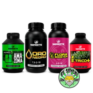 Pack Completo Namaste con Amazonia Roots, Oro Negro, Flora Booster y Trico+.