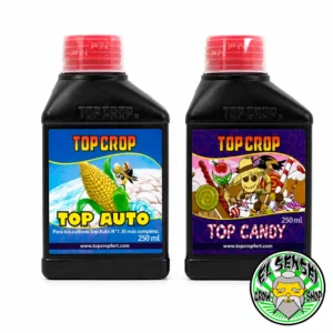 Combo 3 Top Crop compuesto por Top Auto y Top Candy en versiones de 250 ml y 1 litro sobre fondo blanco.